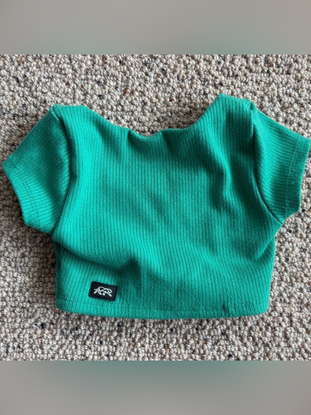 Tiger Friday Honest Short-Sleeved Crop Top in Green - CM